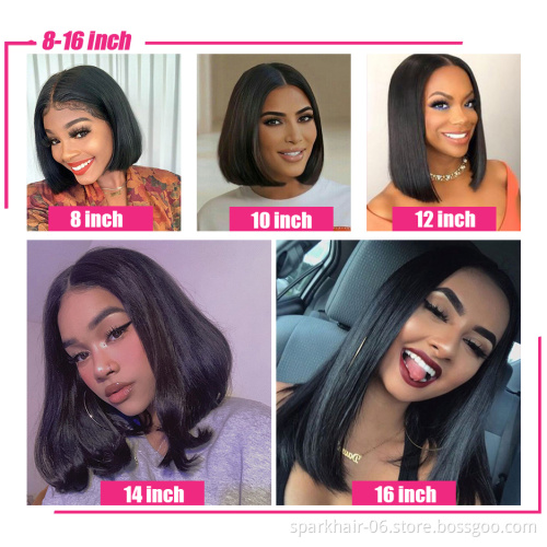 Wholesale Transparent HD Full Lace Bob Wigs Human Hair Lace Front Wigs For Black Women Brazilian Virgin Human Hair Wigs